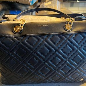 Tory Burch Fleming Black Leather Tote